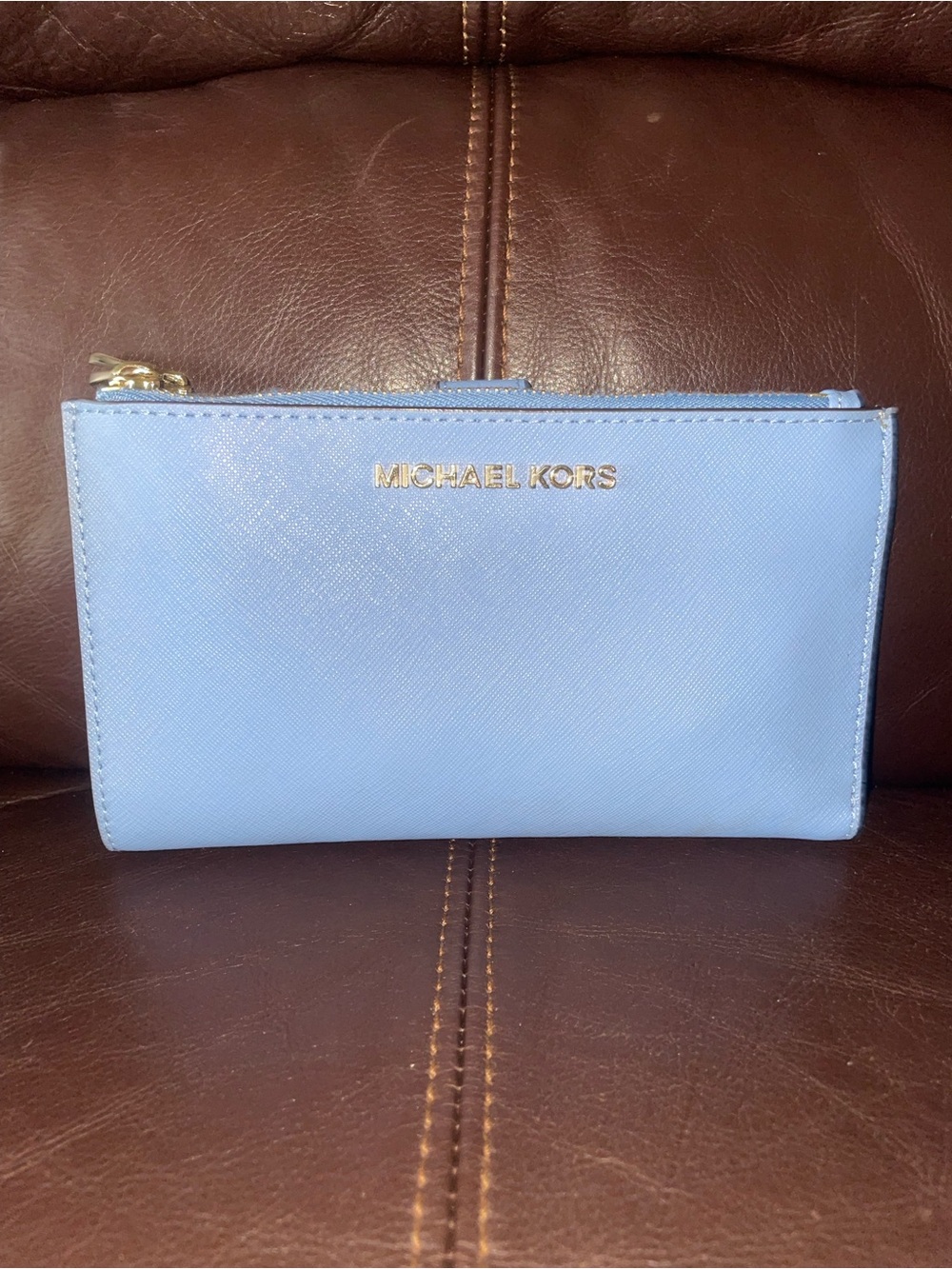 MICHAEL Michael Kors French Blue Jet Set Travel Double Zip Wristlet